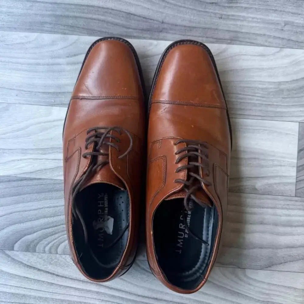 J. Murphy by Johnston & Murphy Vintage Leather Oxford Dress Shoes Brown 9.5